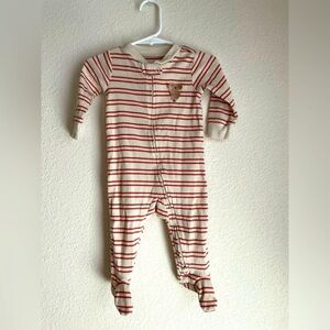 Carter's Red and Cream Striped Footie with Koala Patch size 6M